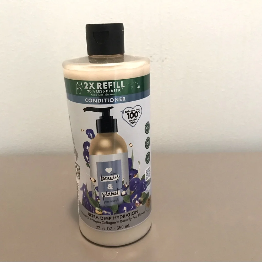 Beauty & Planet Ultra Deep Hydration Conditioner, 22 OZ. Butterfly Pea Flower.